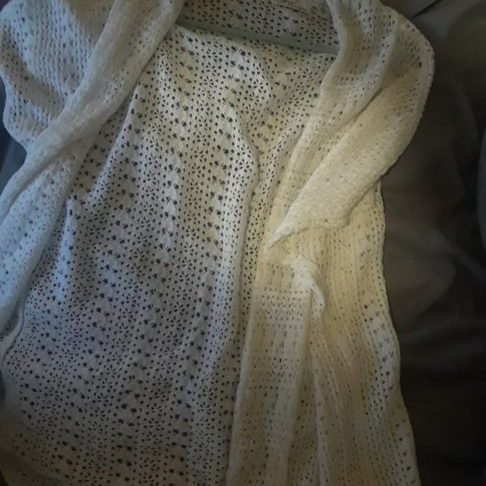 Kim Rogers Crocheted Cover up White XL